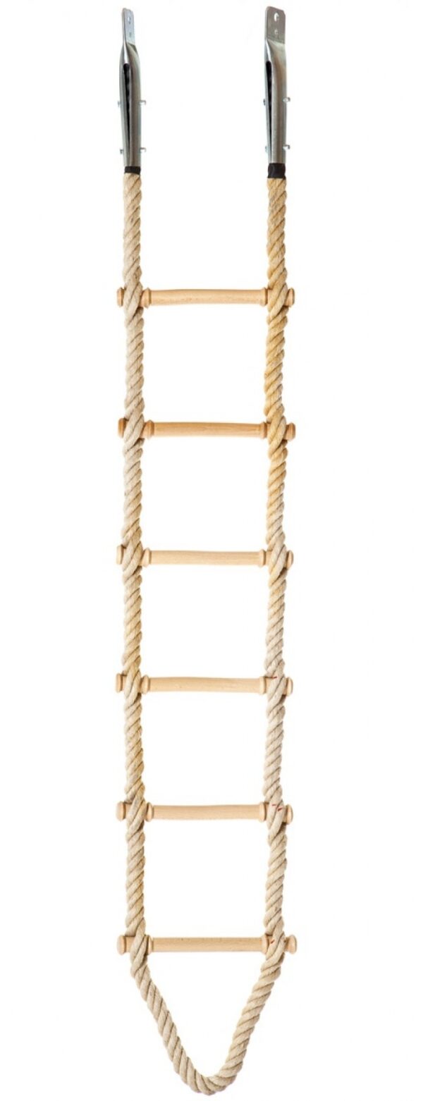 Climbing ladder with hemp rope